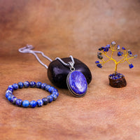 Lapis Lazuli Bracelet & Pendant With Tree (Combo)
