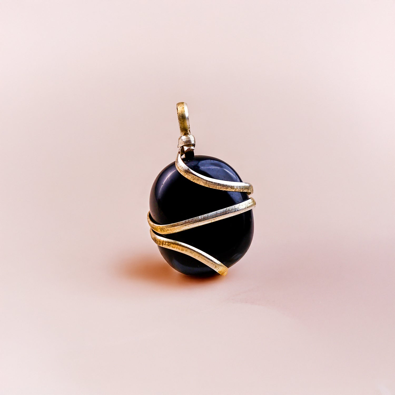 Black Obsidian Wrapping Pendant - Abhimantrit