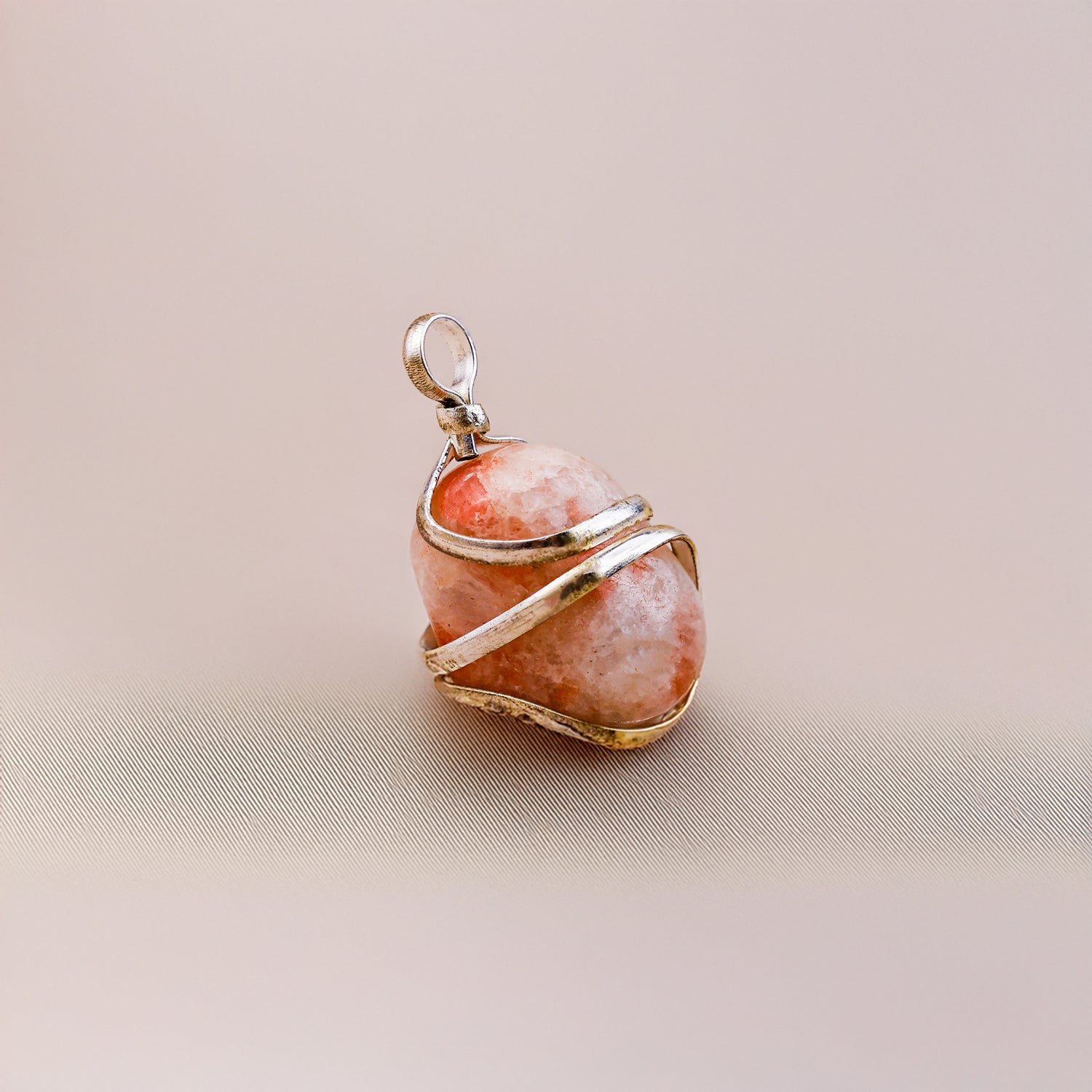 Sunstone Wrapping Pendant - Abhimantrit & Certified