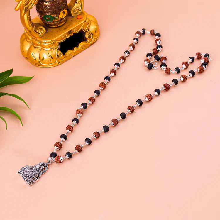 Karungali Rudraksha Mala with Mahadev Jyotirling - Abhimantrit