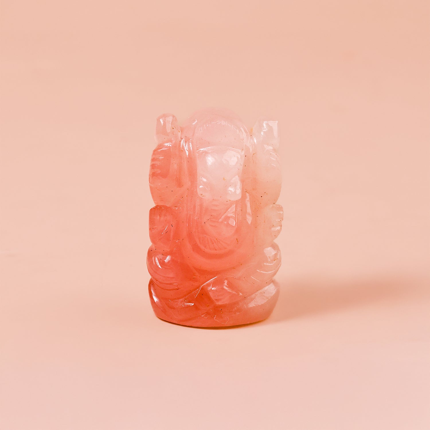 Rose Quartz Ganesha - Abhimantrit & Certified
