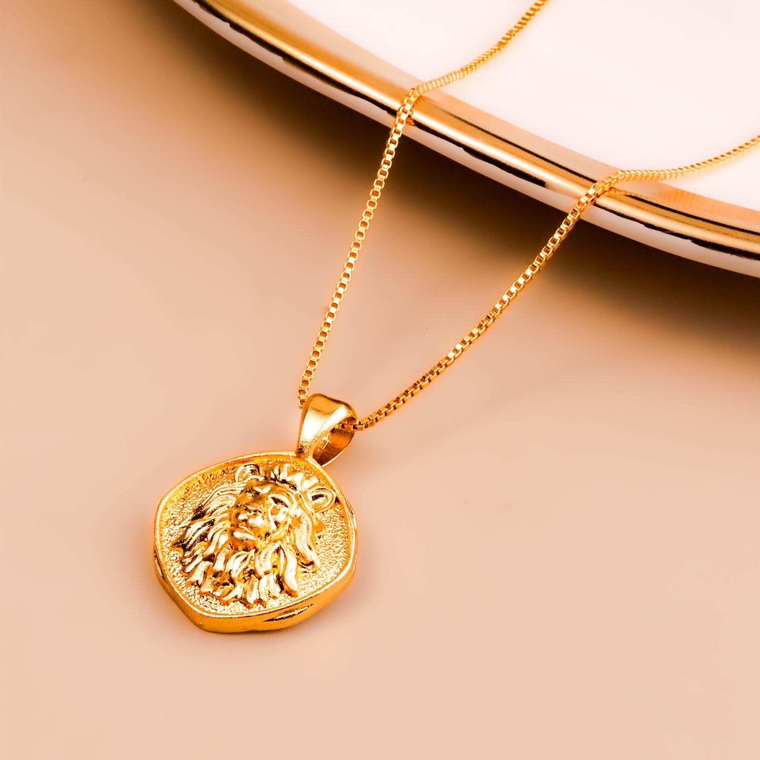 Leo Zodiac Sign Gold Plated Pendant - Abhimantrit