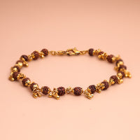 Gold Plated Rudraksha Beads Bracelet