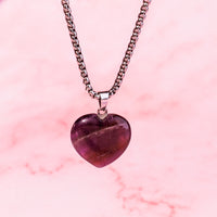 Amethyst Heart Pendant - Abhimantrit & Certified