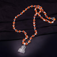 Silver Rudraksha Mala with Mahadev Jyotirling