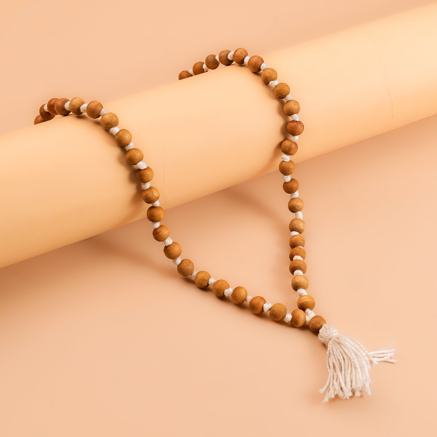 White Sandal Wood Mala - Abhimantrit & Certified