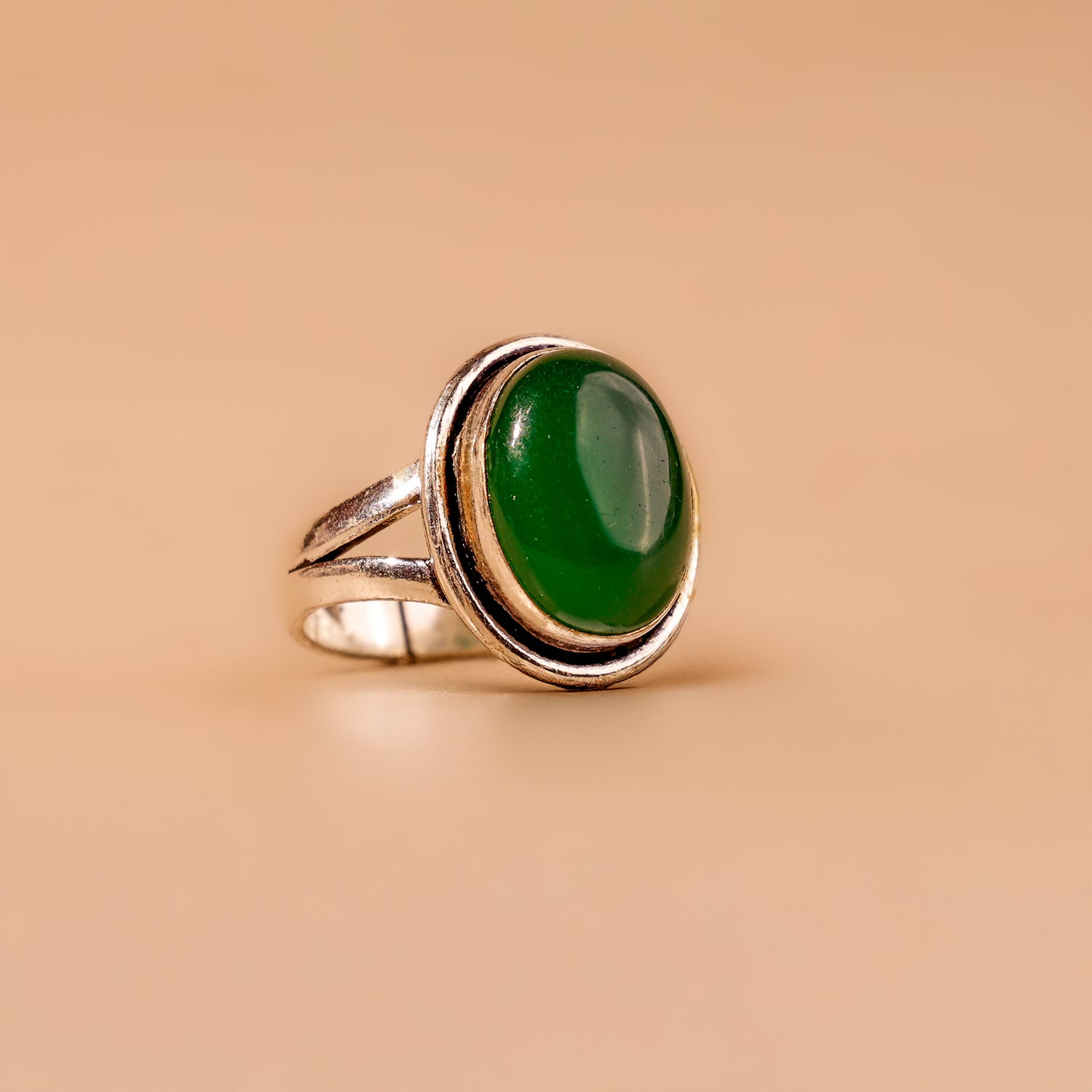 Green Onyx Ring - Abhimantrit & Certified