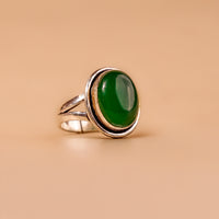 Green Onyx Ring - Abhimantrit & Certified