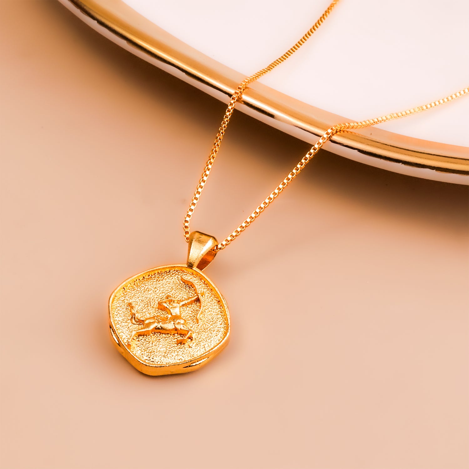 Sagittarius Zodiac Sign Gold Plated Pendant - Abhimantrit