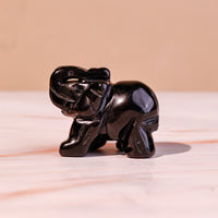 Black Obsidian Crystal Elephant