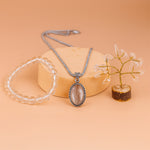 Clear Quartz Bracelet & Pendant with Tree (Combo)