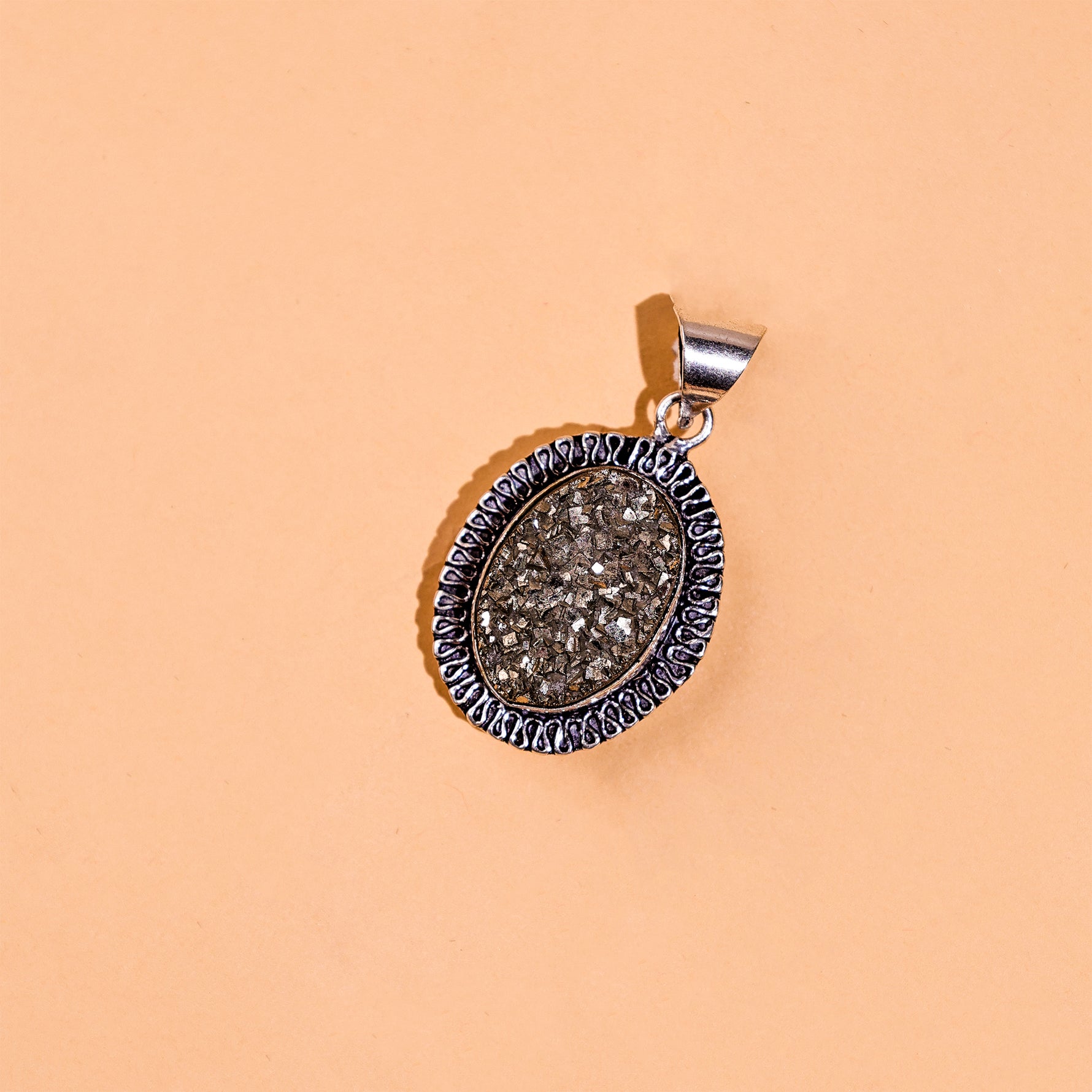 Raw Pyrite Pendant for Wealth & Money - Abhimantrit