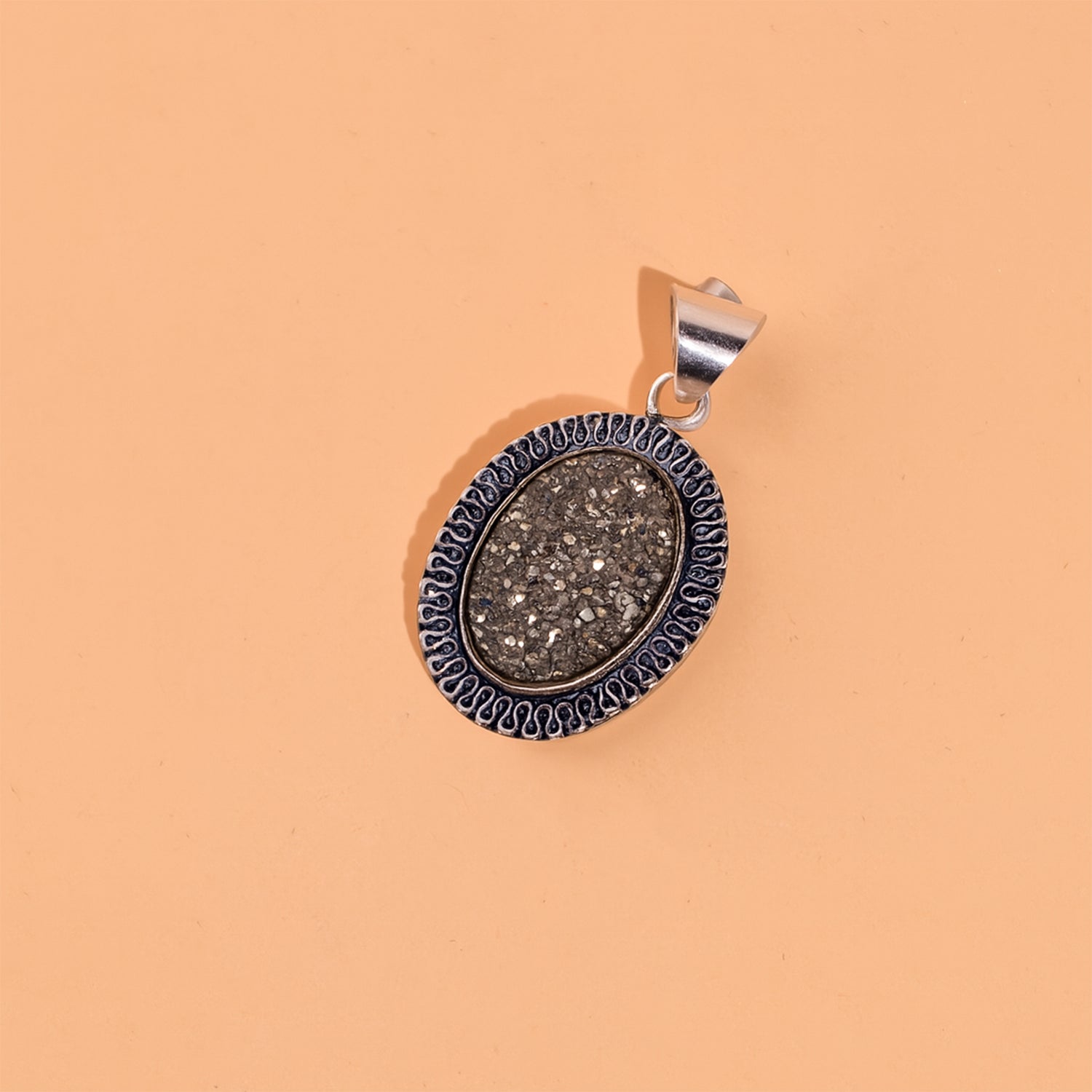 Raw Pyrite Pendant for Wealth & Money - Abhimantrit
