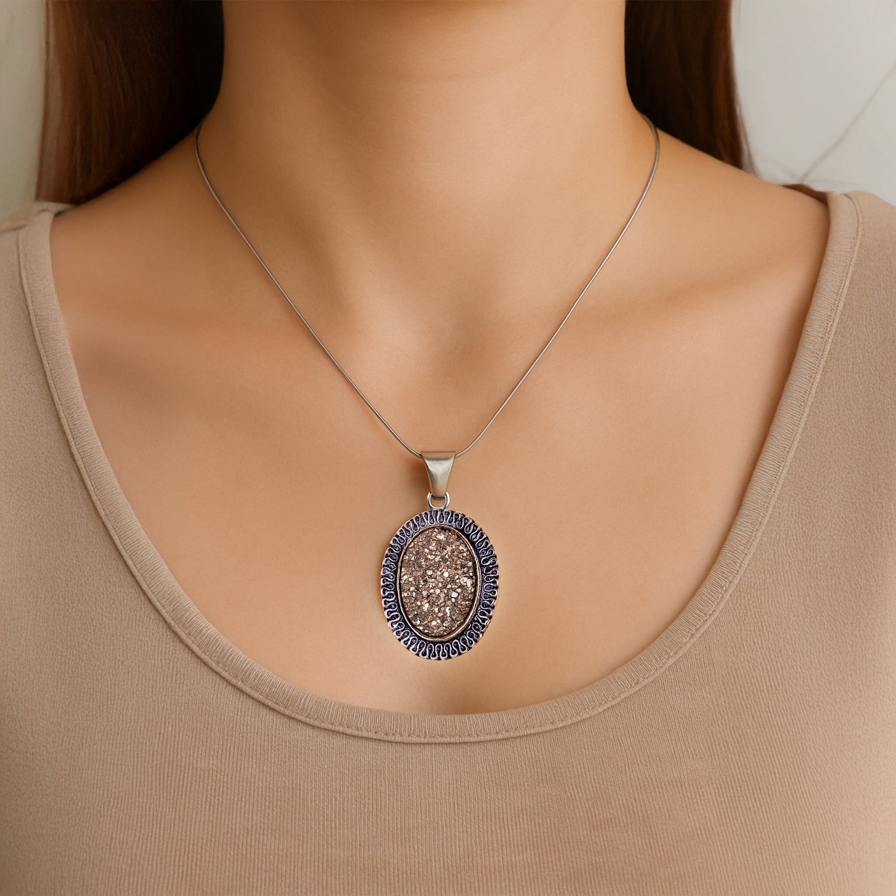 Raw Pyrite Pendant for Wealth & Money - Abhimantrit