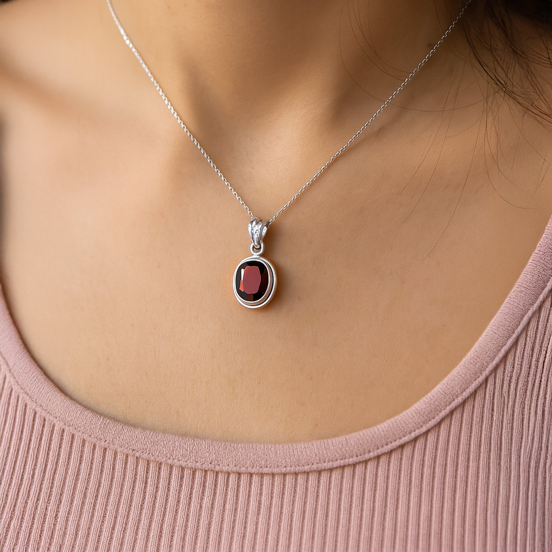 Rahu Hessonite Pendant - Abhimantrit & Certified