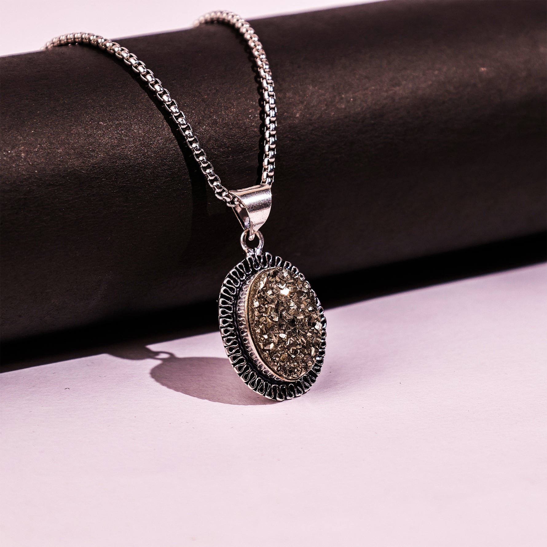 Pyrite Pendant for Wealth & Money - Abhimantrit