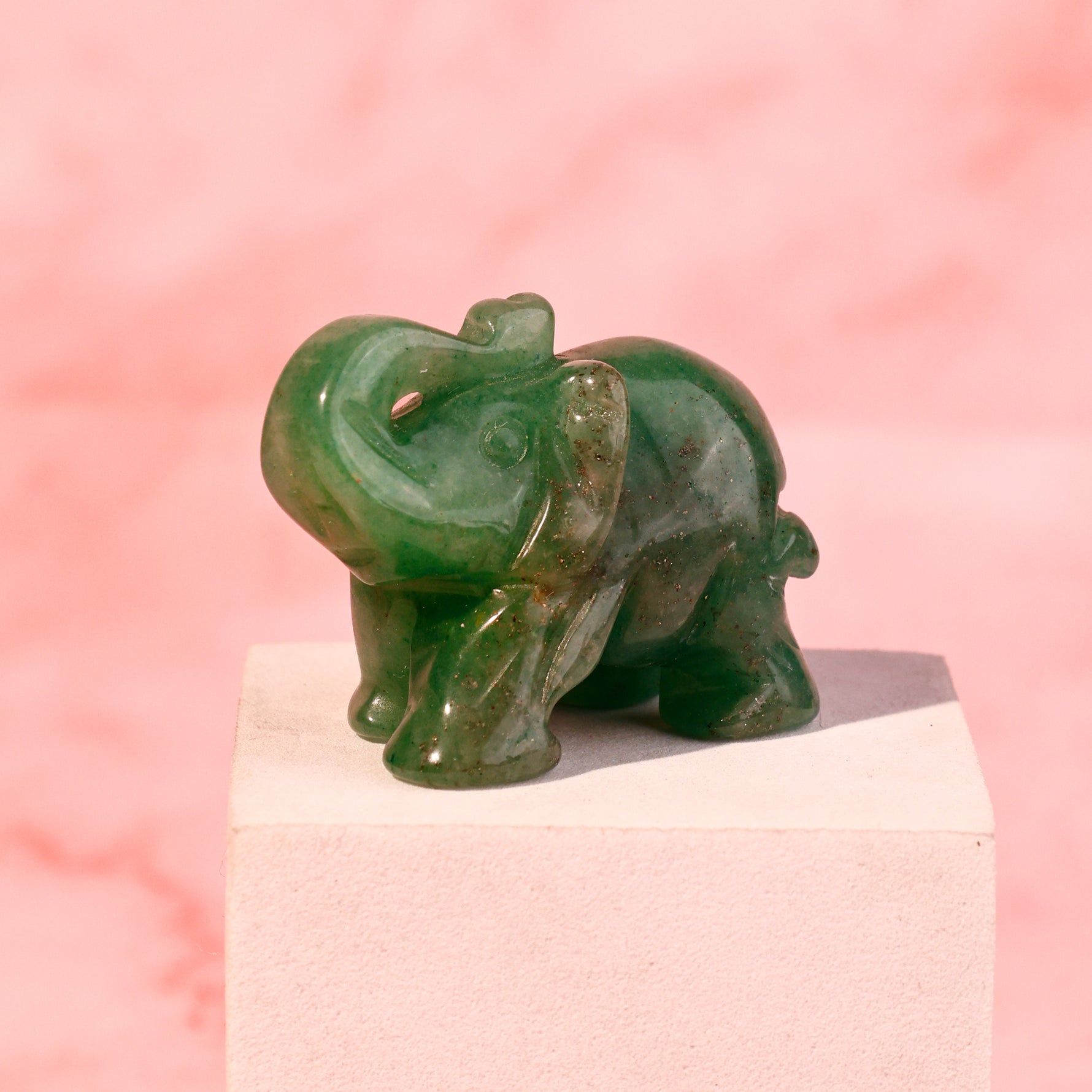 Green Aventurine Crystal Elephant - Abhimantrit