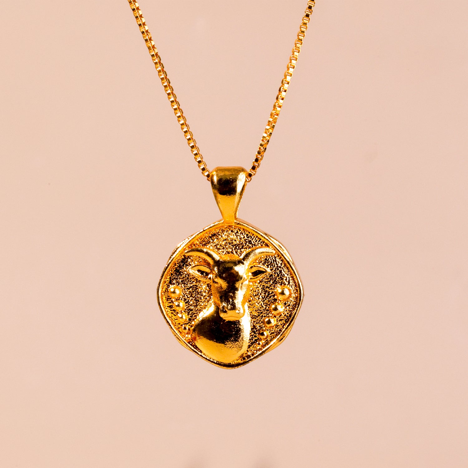 Capricorn Zodiac Sing Gold Plated Pendant- Abhimantrit