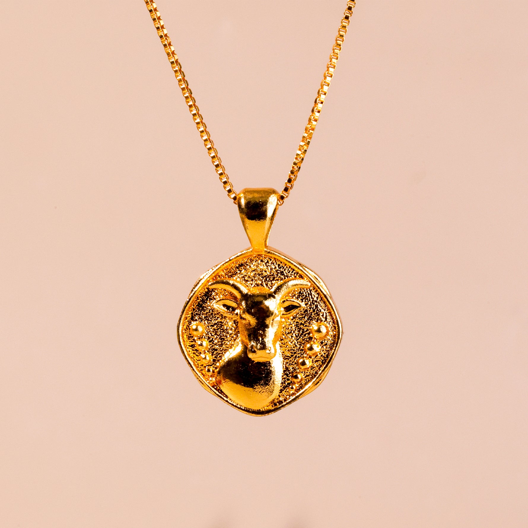 Capricorn Zodiac Sing Gold Plated Pendant- Abhimantrit