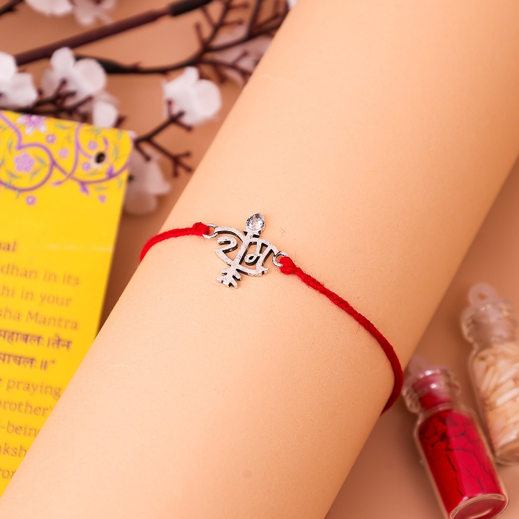 92.5 Pure Silver Ram Thread Rakhi  - Abhimantrit & Certified