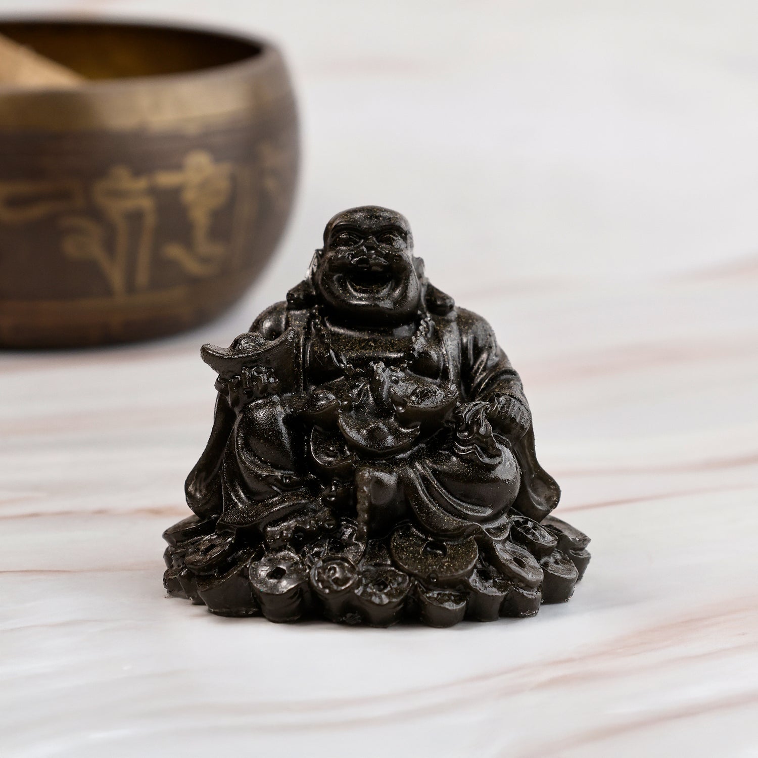 Pyrite Dust Laughing Buddha - Abhimantrit