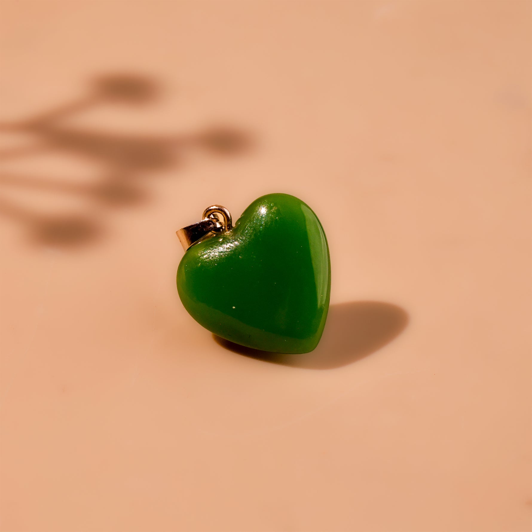 Green AGventurine Heart Pendant -  Abhimantrit & Certified