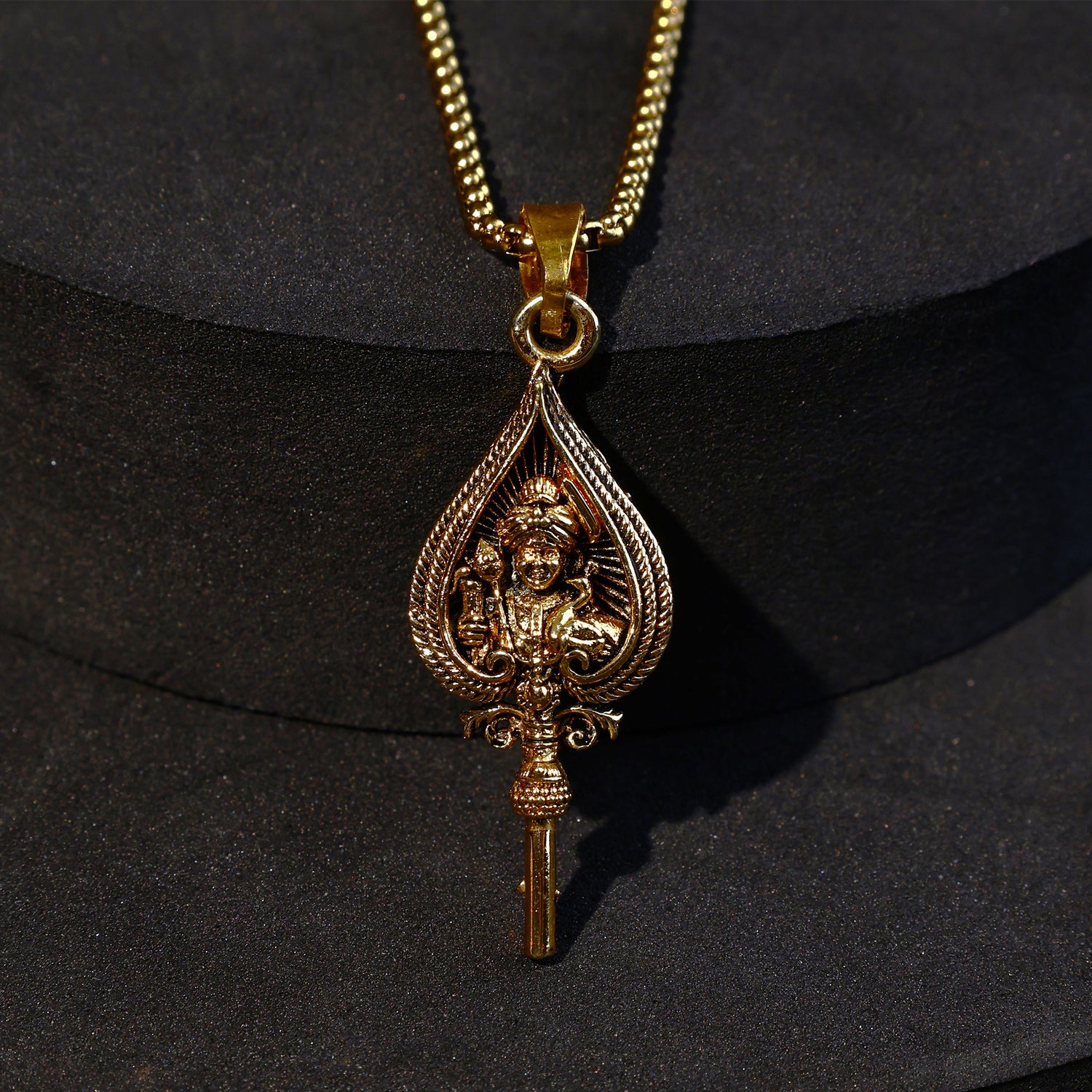 IGP Plating Lord Murugan with Gold Chain Pendant - Abhimantrit