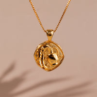Aquarius Zodiac Sing Gold Plated Pendant