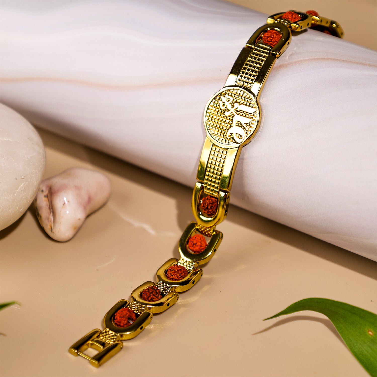 Maa with Rudraksha Bracelet (IGP Gold Plating)- Abhimantrit