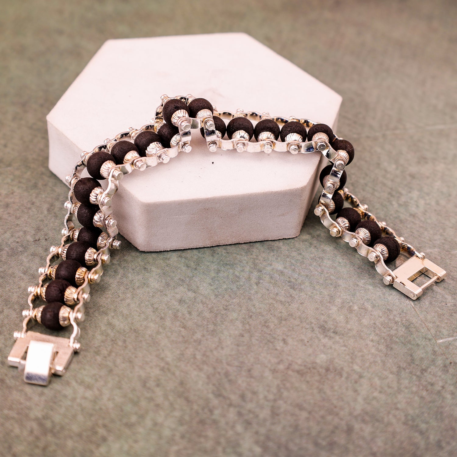 Silver Plated Karungali Bracelet - Abhimantrit
