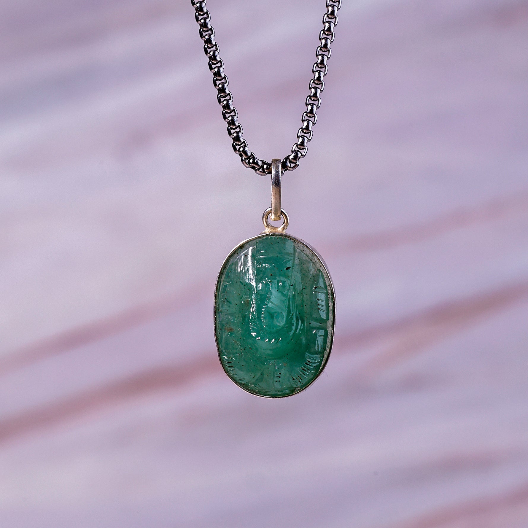 Green Aventurine Ganesha Pendant - Abhimantrit