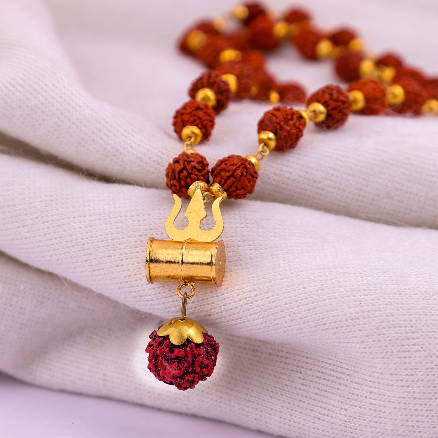 Rudraksha Mala With Damru - Abhimantrit