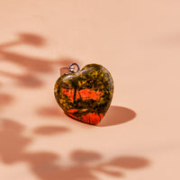 Unakite Heart Pandent - Abhimantrit & Certified