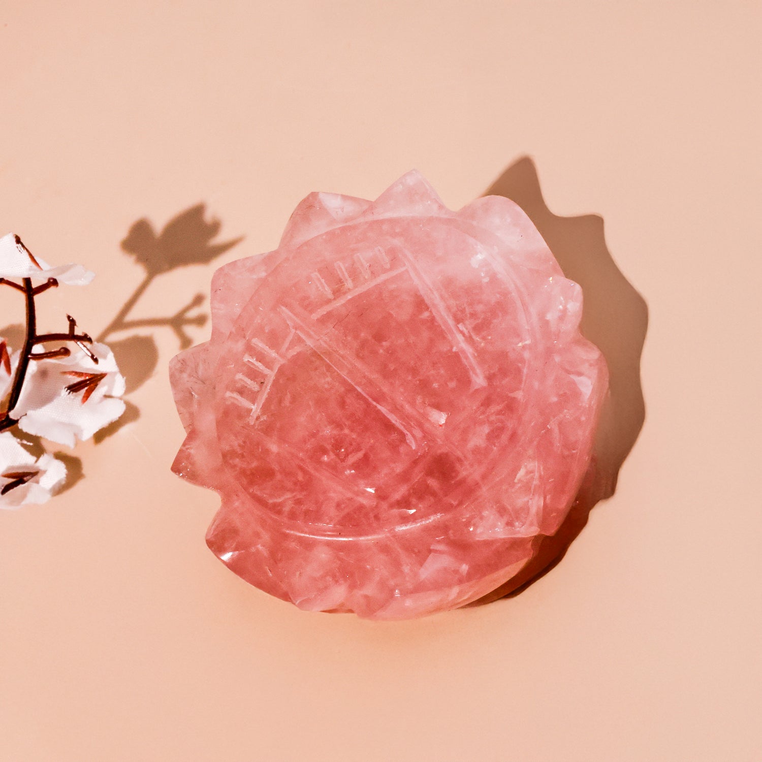 Rose Quartz Laxmi Charan Paduka - Abhimantrit