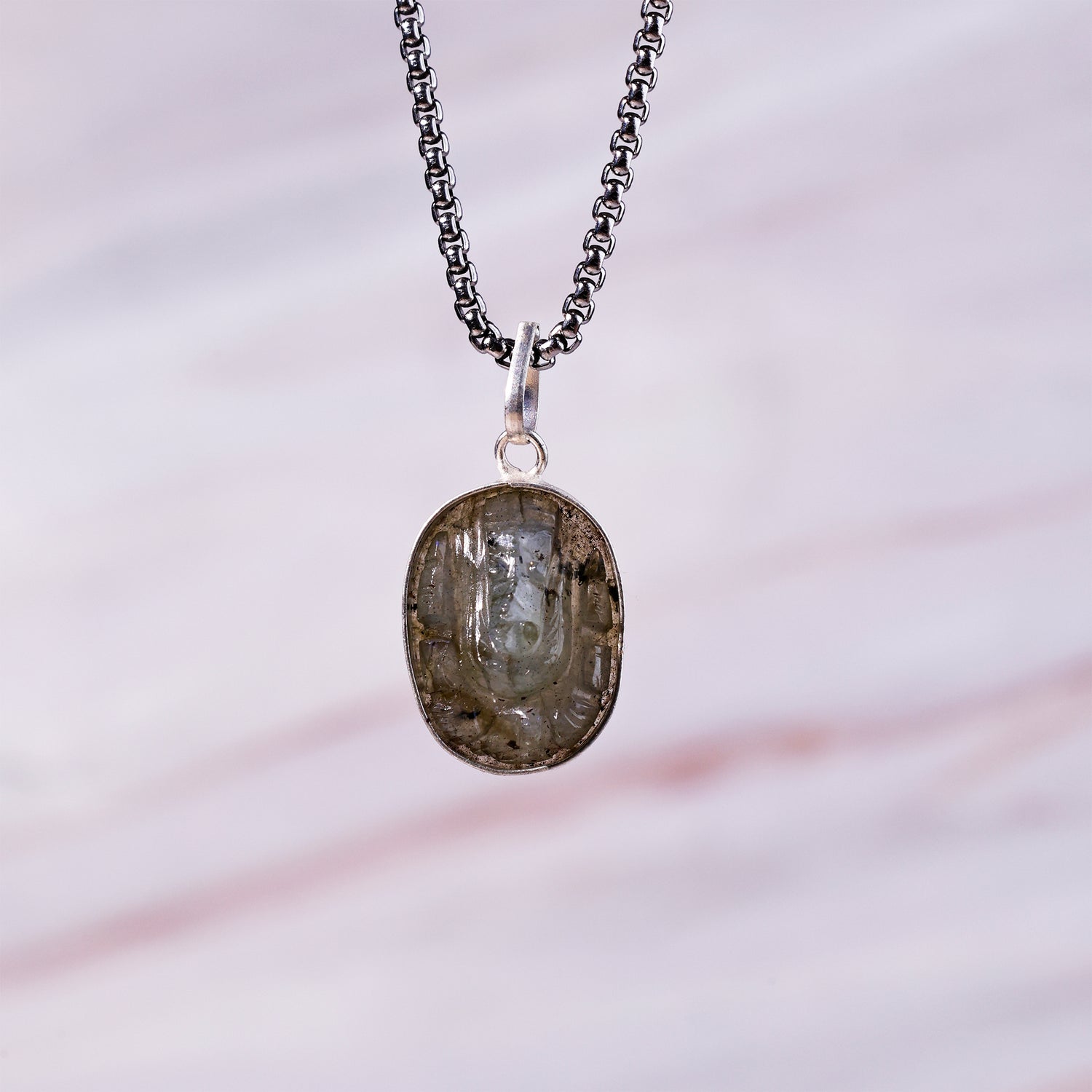 Labradorite Ganesha Pendant - Abhimantrit