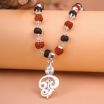 Karungali Rudraksha Mala with Murugan Trishul Pendant