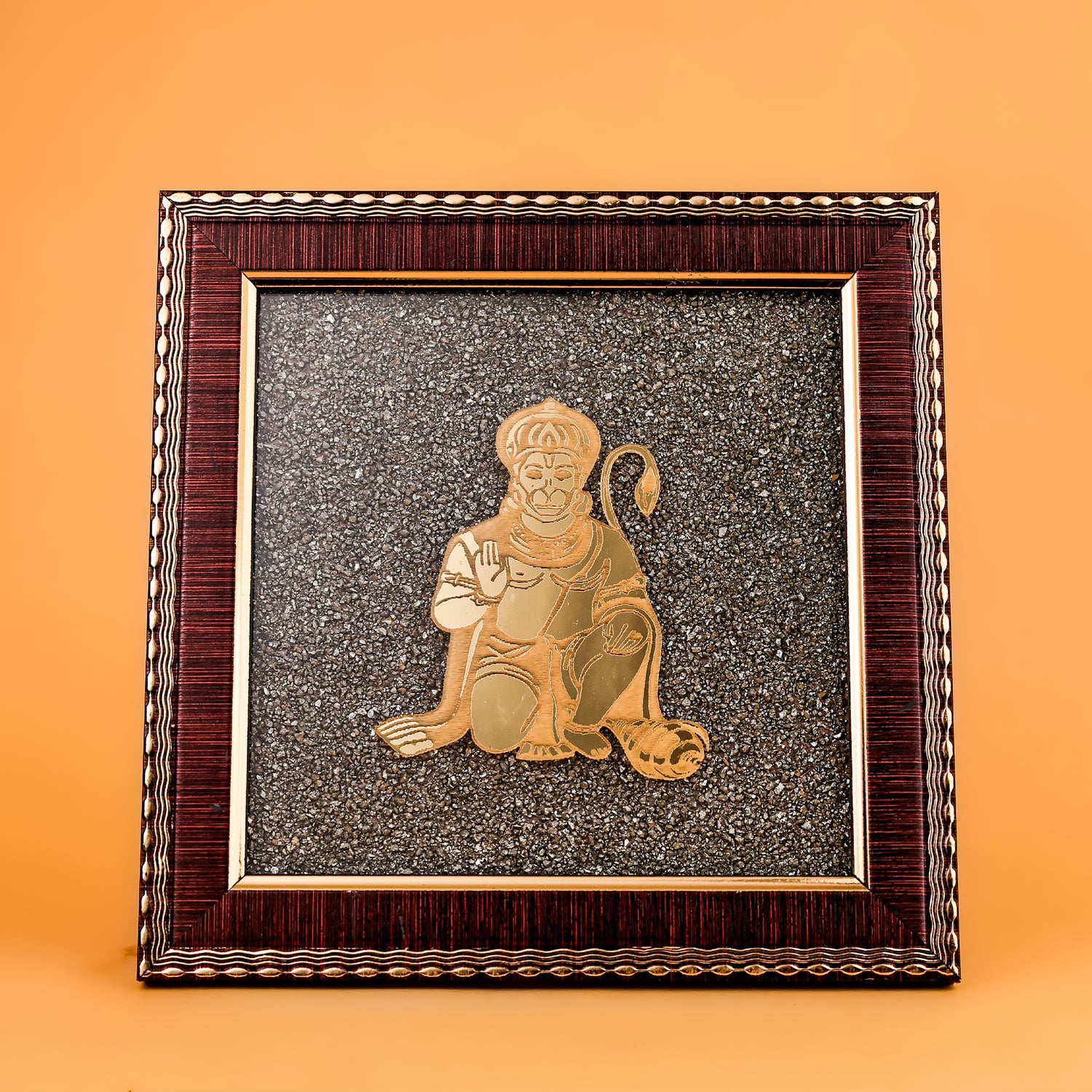 Hanuman Ji Raw Pyrite Frame - Abhimantrit