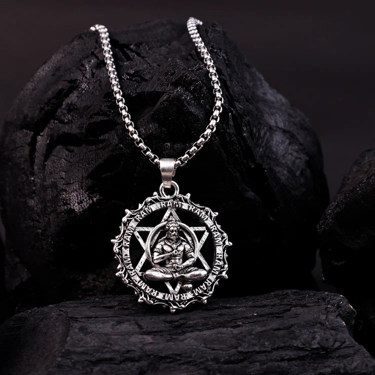 IGP Plating Meditating Hanuman Ji Pendant - Abhimantrit