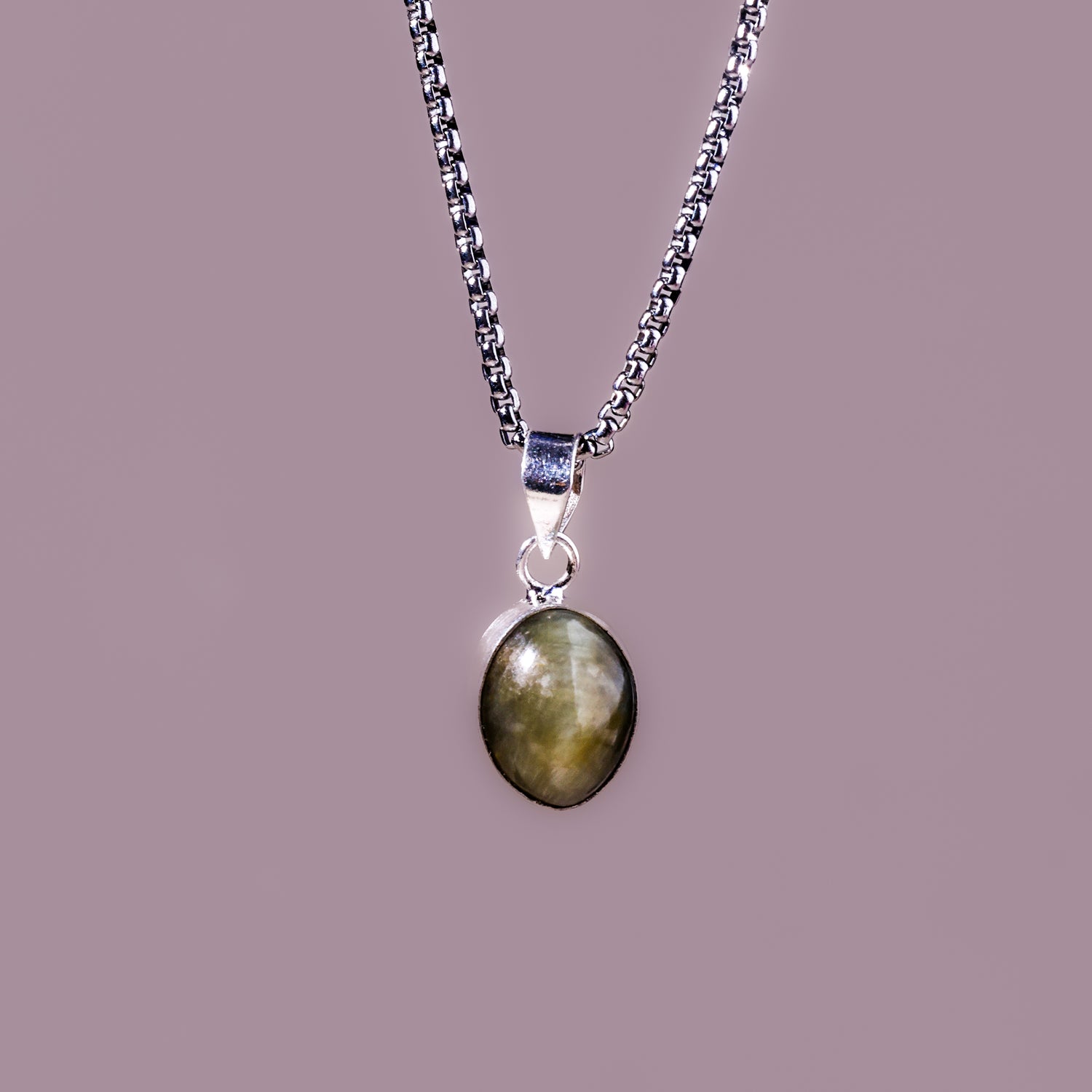 Cat Eye Stone Pendant - Abhimantrit & Certified
