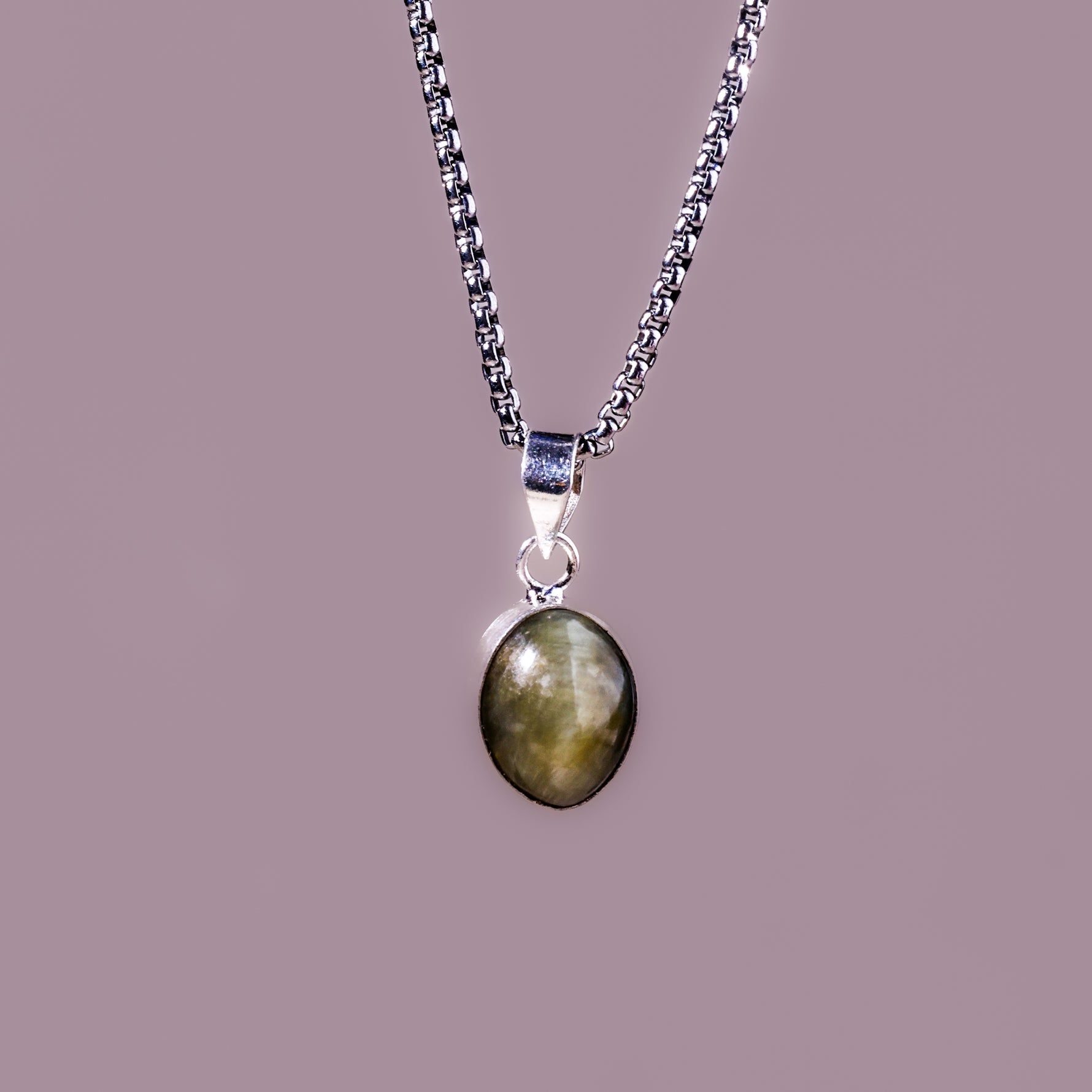 Cat Eye Stone Pendant - Abhimantrit & Certified
