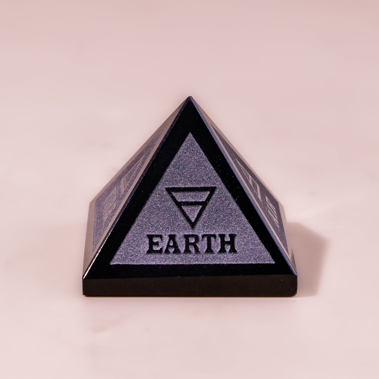 Black Agate Five Element Pyramid - Abhimantrit