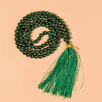 Green Jade Mala - Abhimantrit & Certified