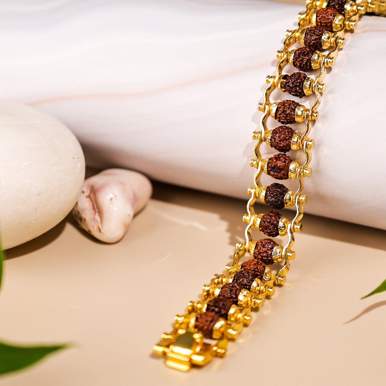 Gold Plated Rudraksha Bracelet - Abhimantrit