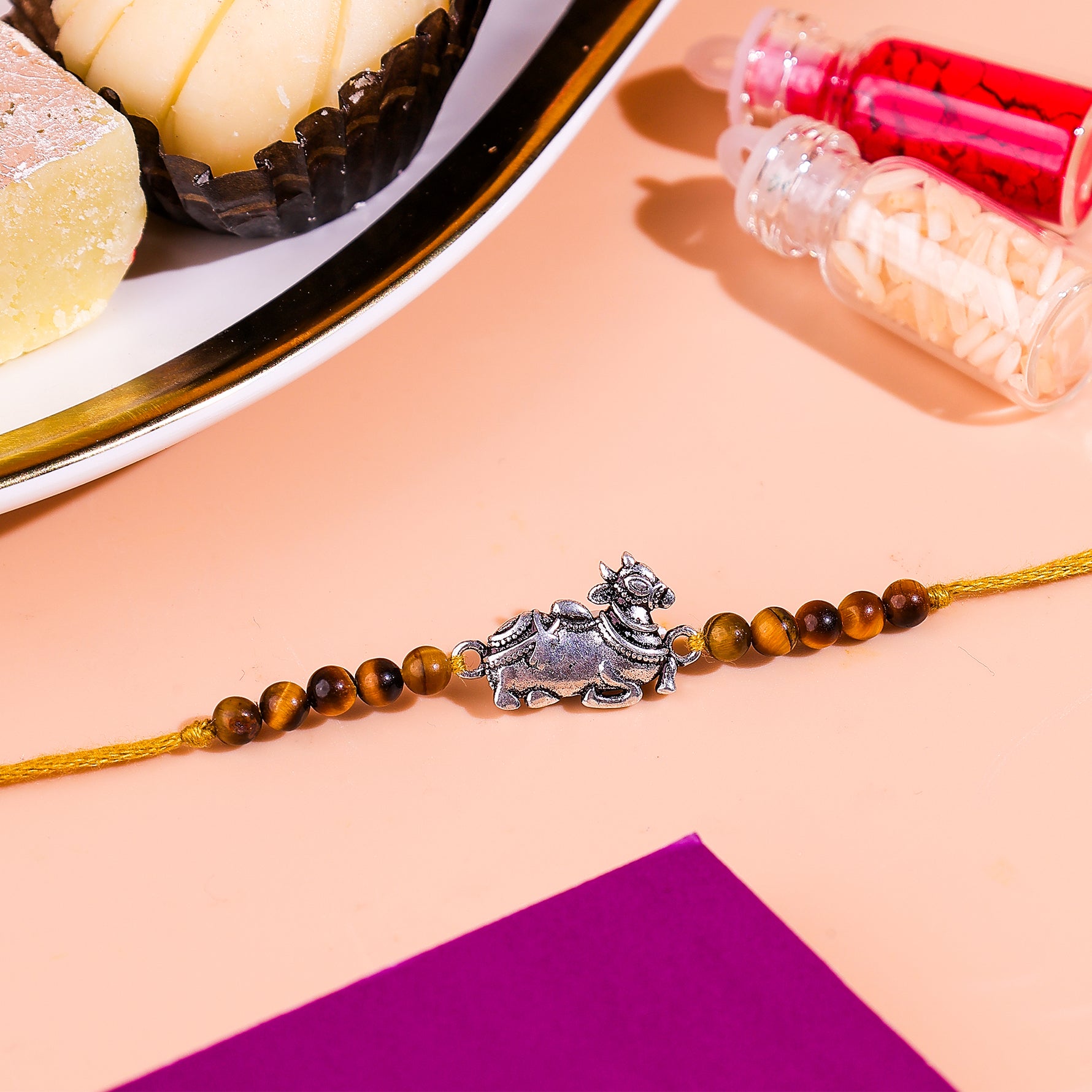 92.5 Pure Silver Nandi Rakhi - Abhimantrit & Certified