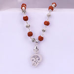 Rudraksha & Om Beads Mala with Murugan Trishul Pendant