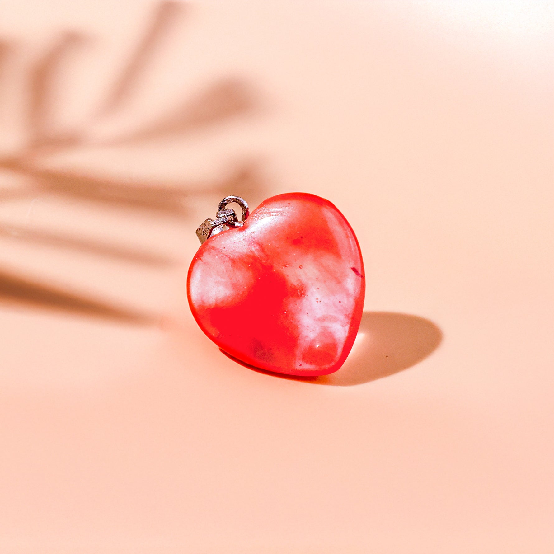 Cherry Quartz Heart Pandent - Abhimantrit & Certified