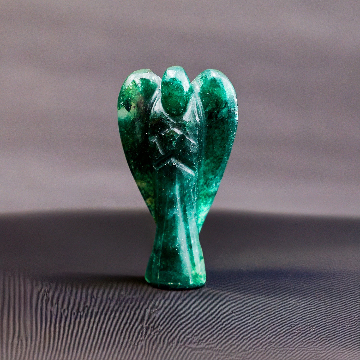 Green Jade Crystal Angle - Abhimantrit