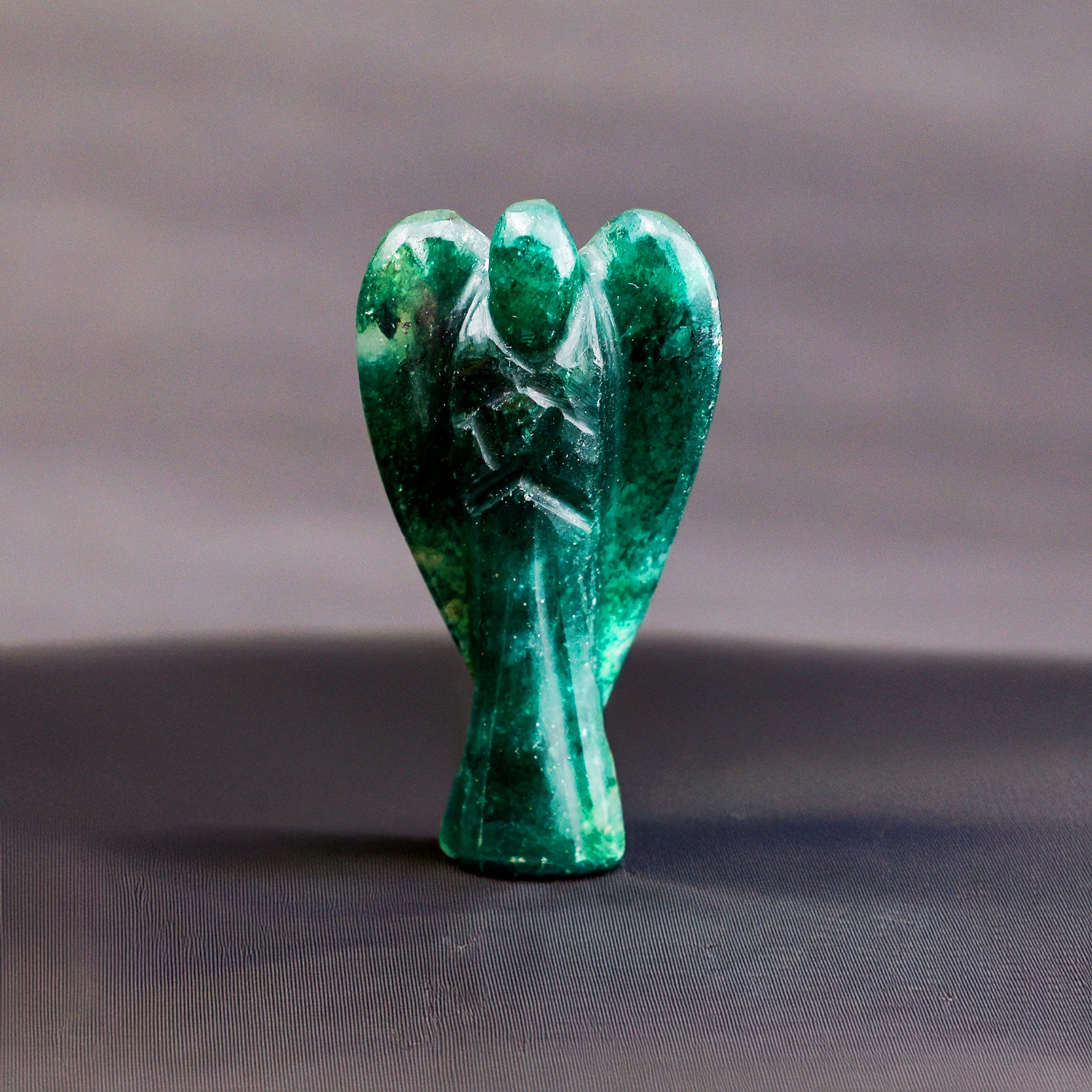 Green Jade Crystal Angle - Abhimantrit