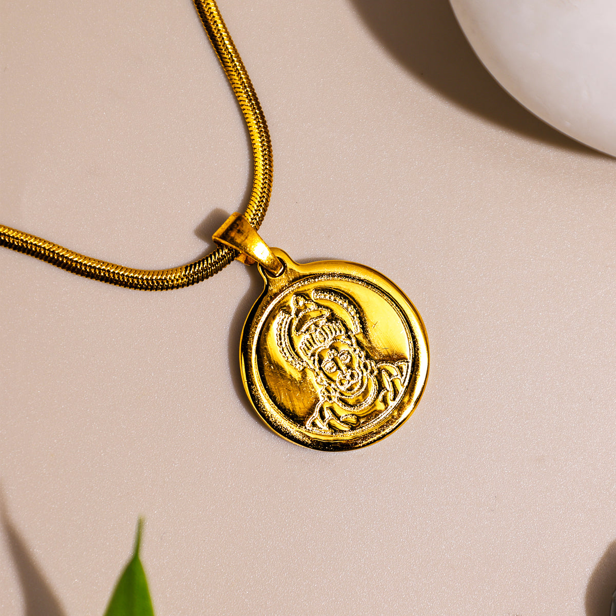 Gold Plated Hanuman Pendant : IGP Plating Pendant - Abhimantrit