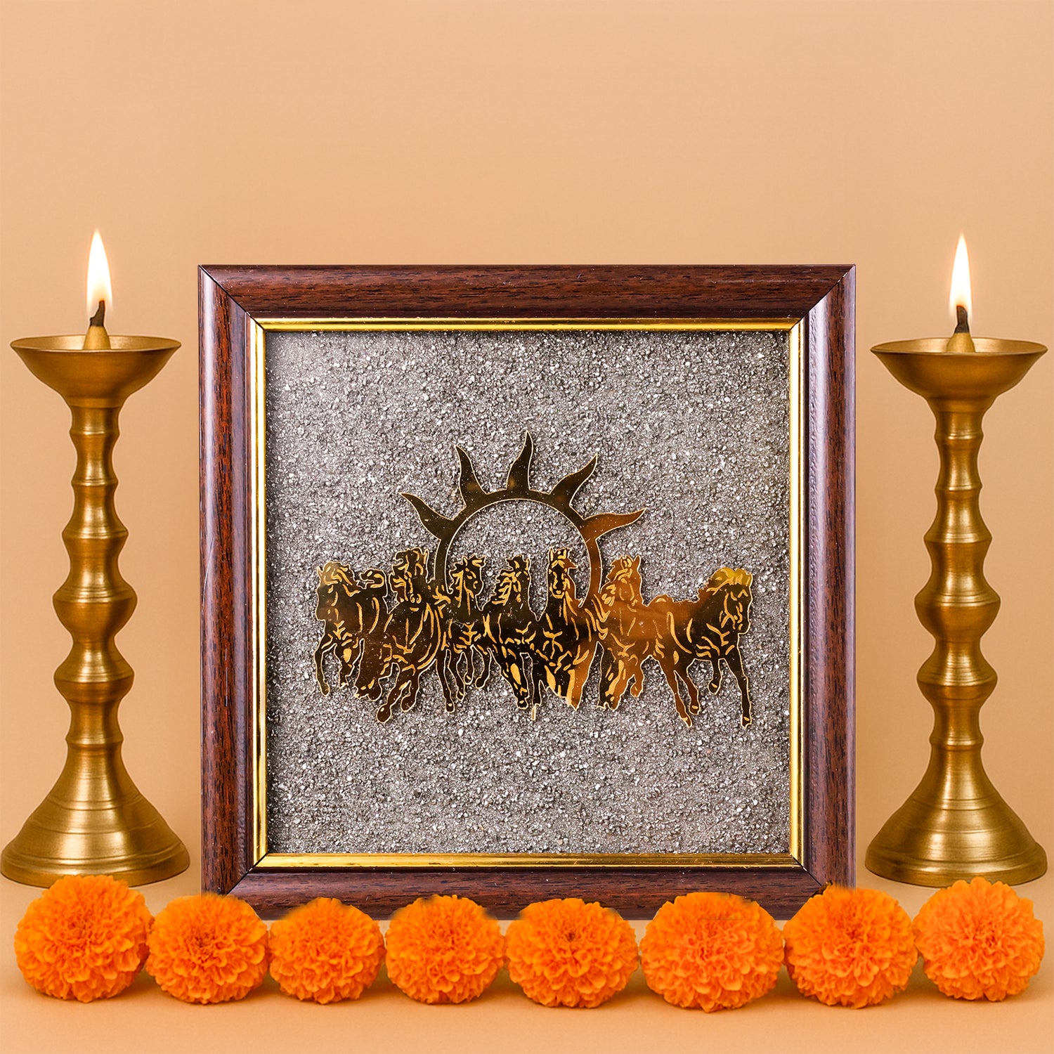 7 Horses on Pyrite Frame - Abhimantrit